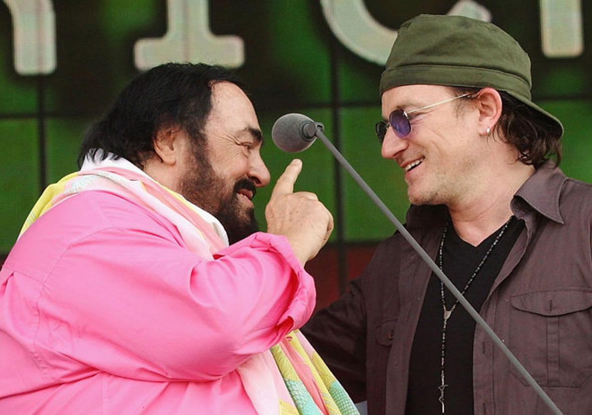 Pavarotti e Bono